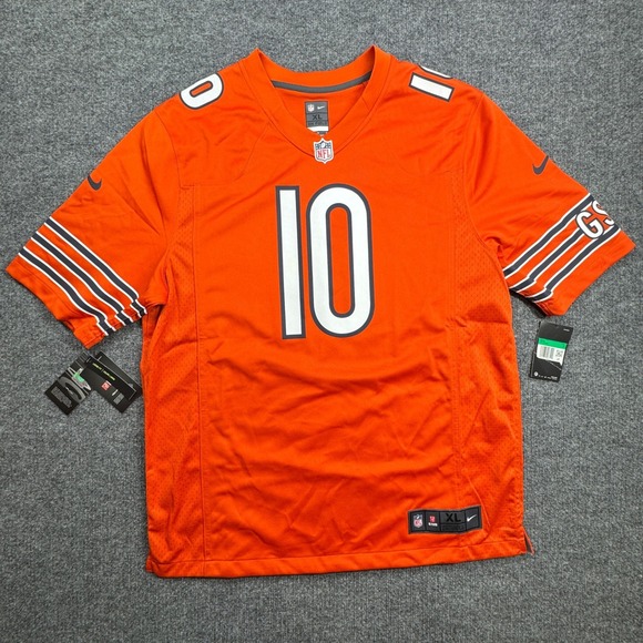 NWT Mitchell Trubisky 10 Chicago Bears Nike Jersey Mens XL Orange NFL Game